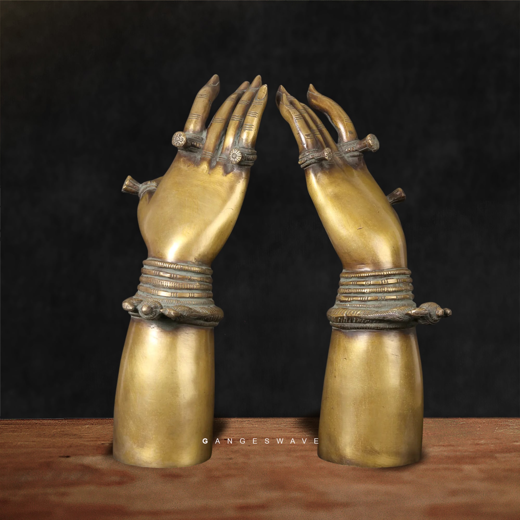 Brass Lady Hand Table Décor – Pair of Indian Artistic Hands - Image 3