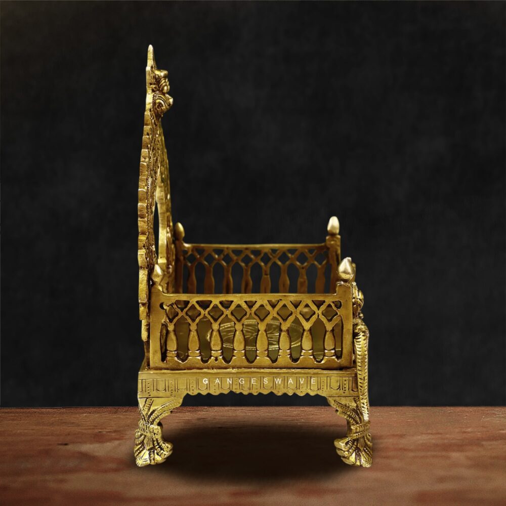 Handcrafted brass prabhavali simhasan for god idol