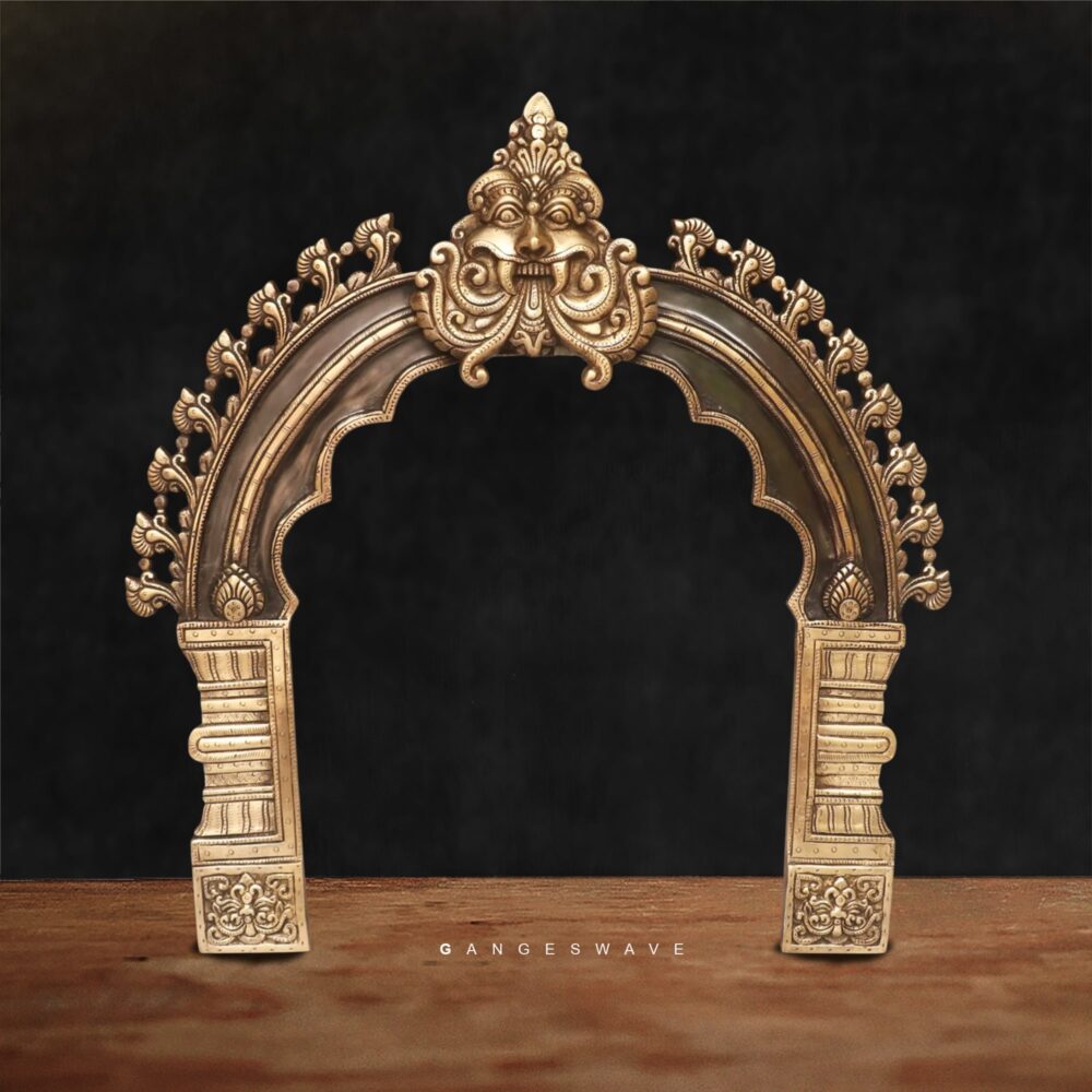 Handmade brass arch frame for Singhasan