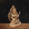 Brass Saraswati idol with veena for home temple
