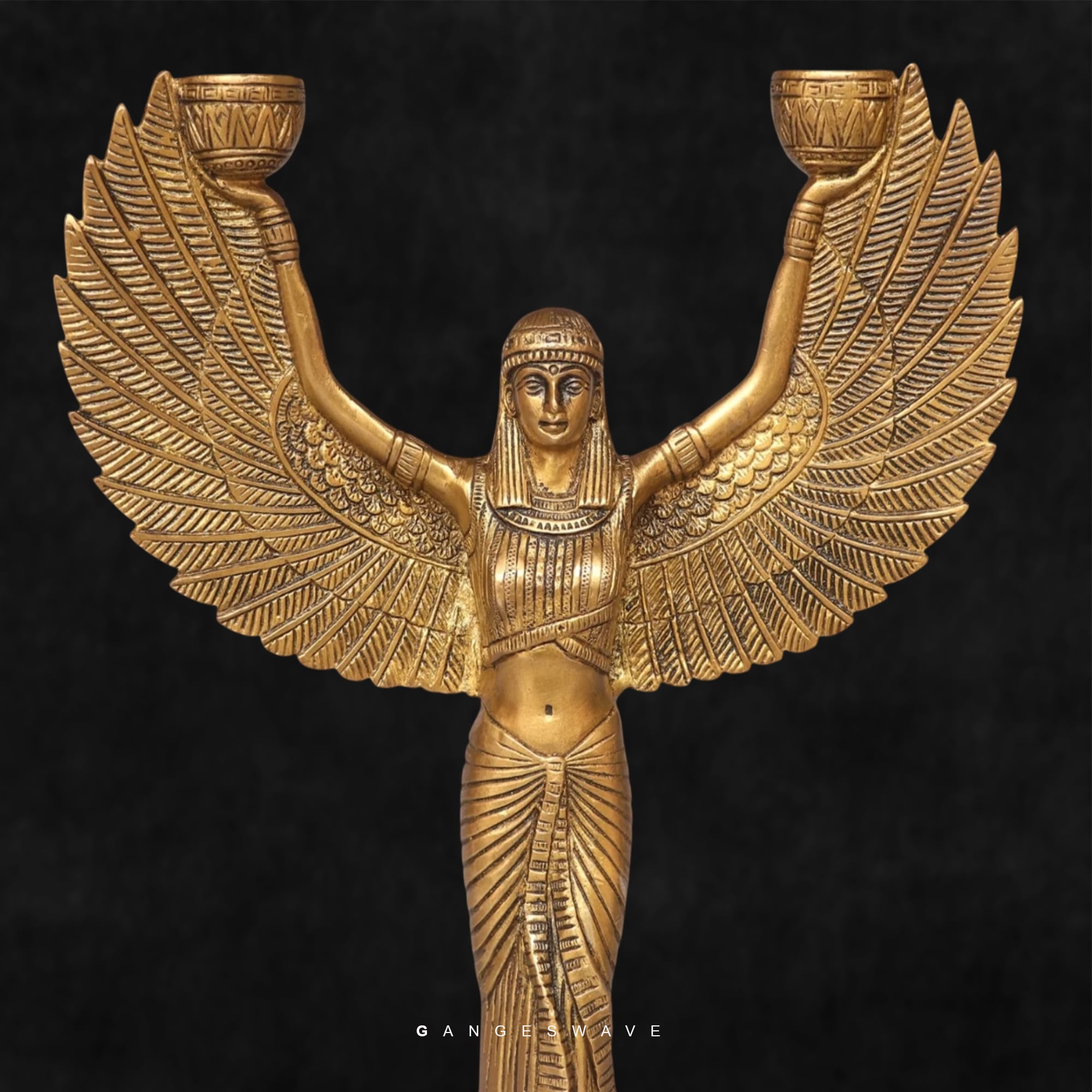 Victorian Brass Candle Stand | Artistic Brass Decor - Image 4