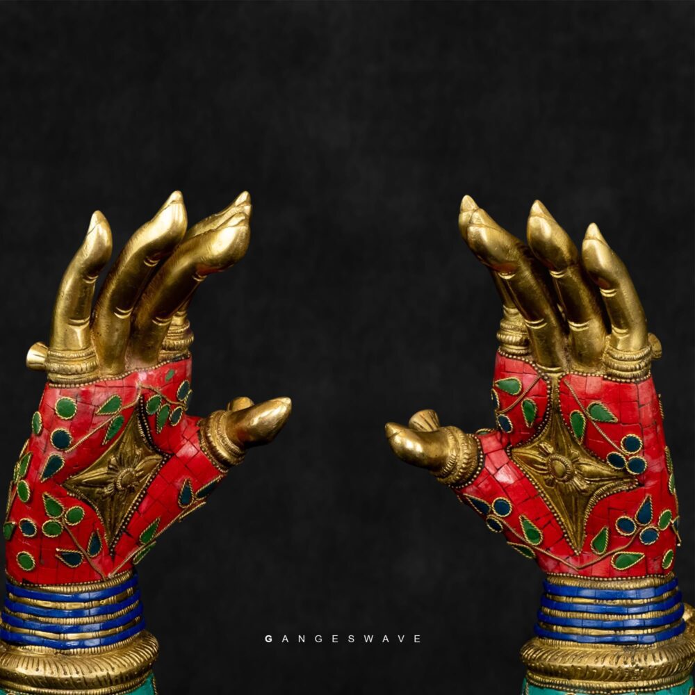 Handcrafted Brass Lady Hand Sculpture for Home Décor