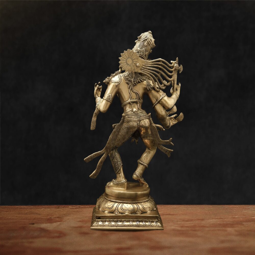 Detailed Brass Shiva Parvati Ardhanarishvara Statue Handmade in India