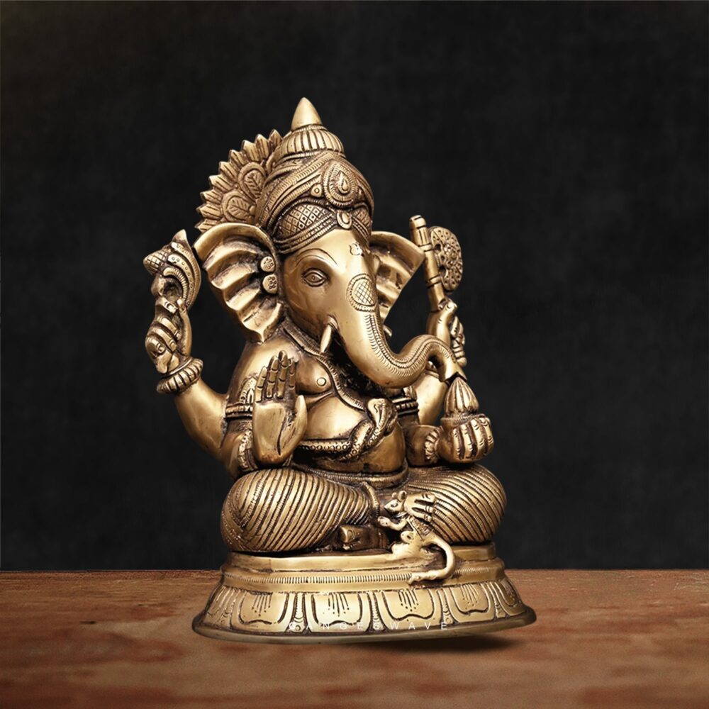 Brass Lord Ganesha Statue for Temple, Pooja & Gifts