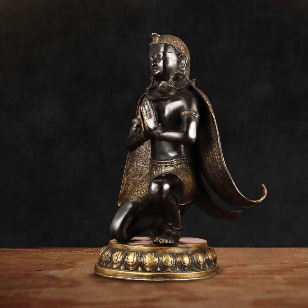Indian brass Garuda figurine spiritual decor artifact