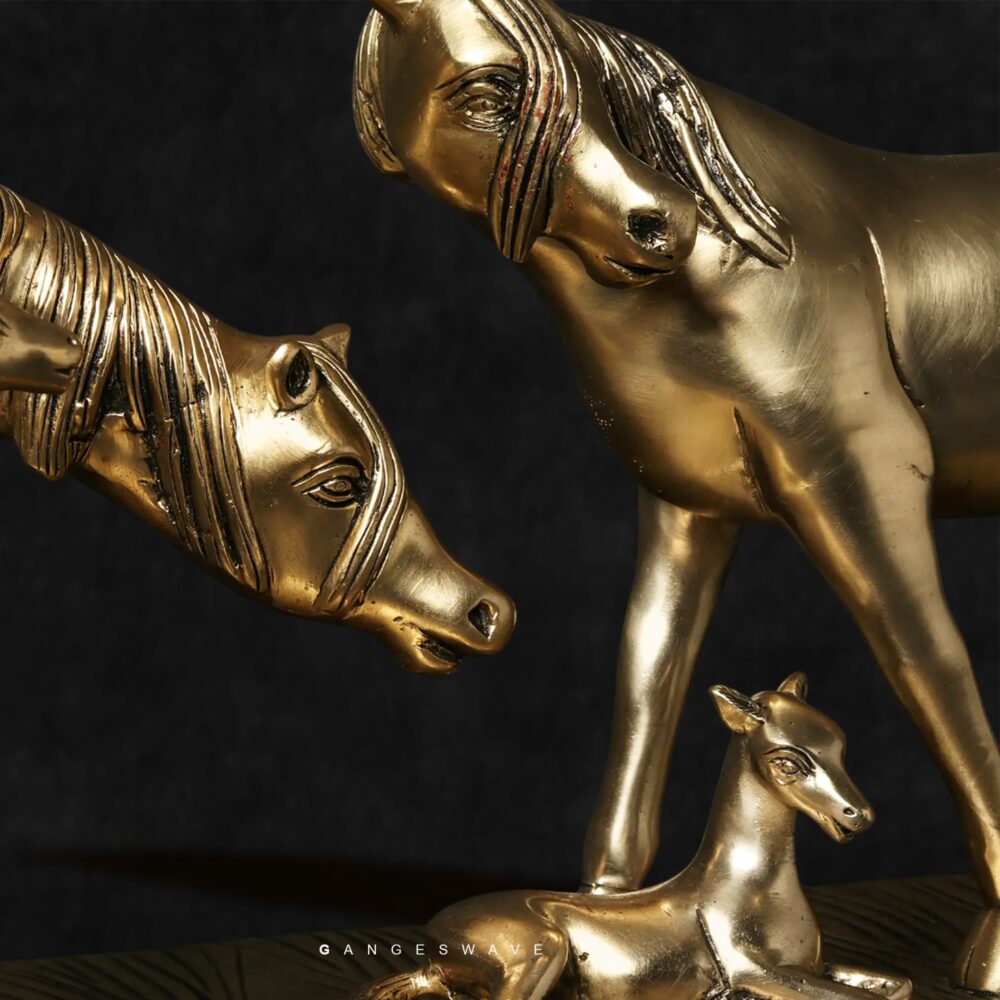 uxury brass horse family sculpture