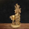 Lord Krishna playing flute brass sculpture