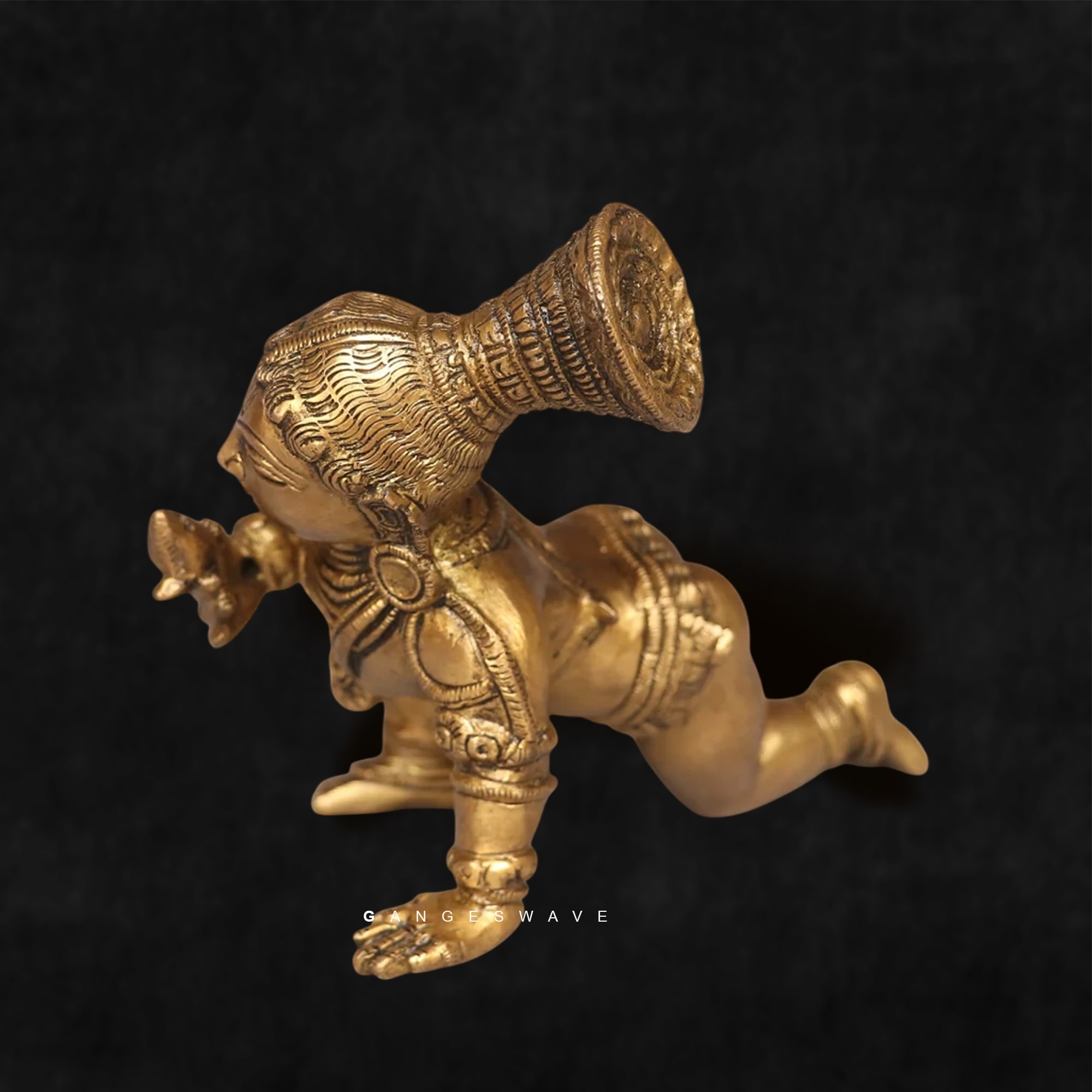 Handcrafted Brass Laddu Gopal Idol - Image 2