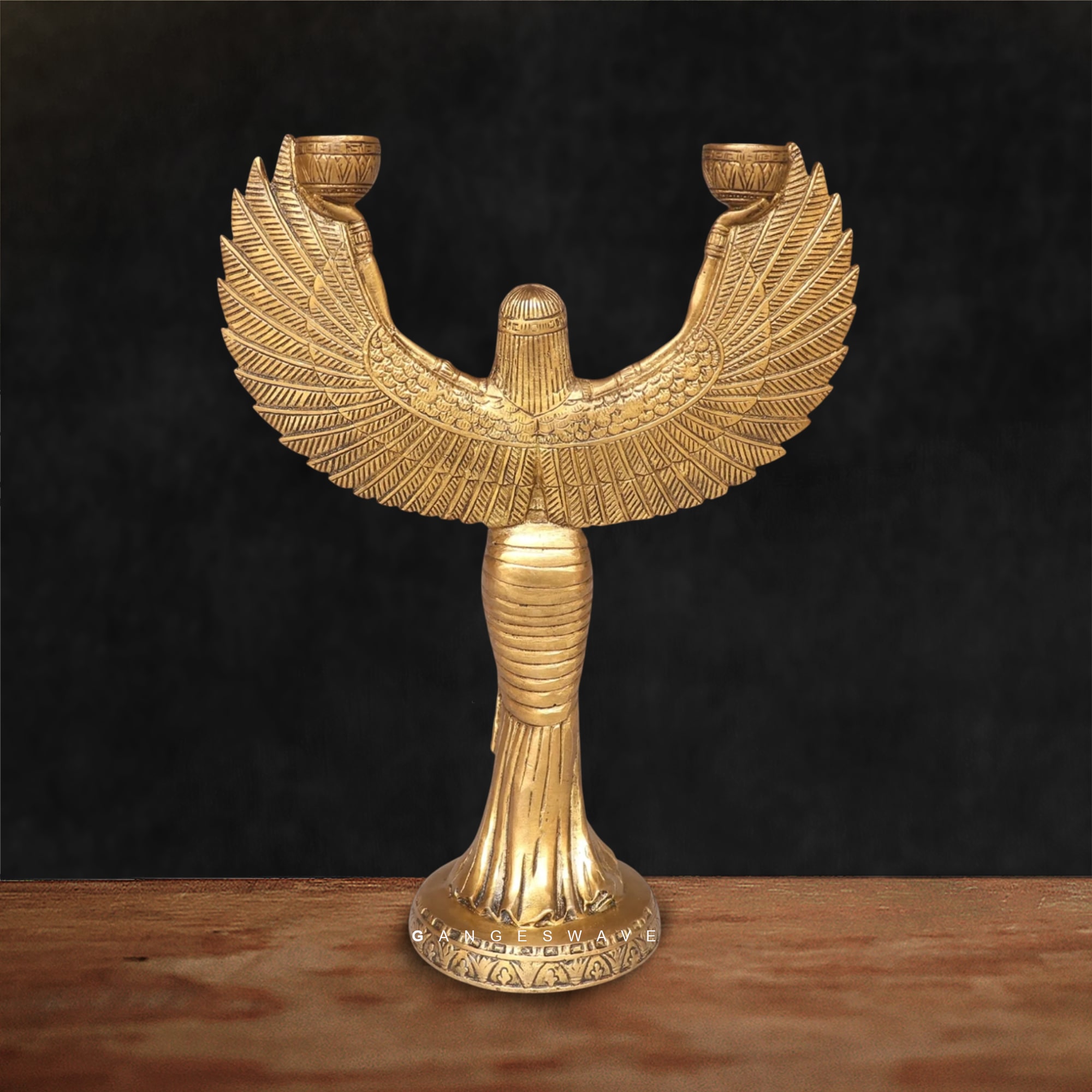Victorian Brass Candle Stand | Artistic Brass Decor - Image 3