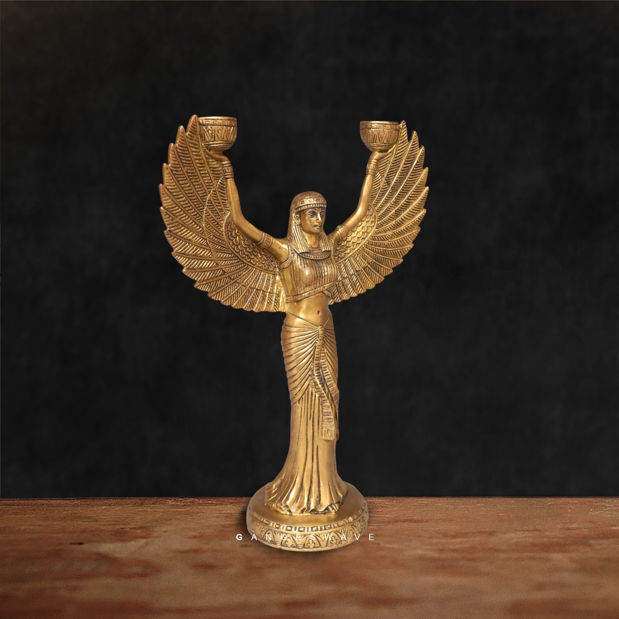 Victorian Brass Candle Stand | Artistic Brass Decor - Image 2
