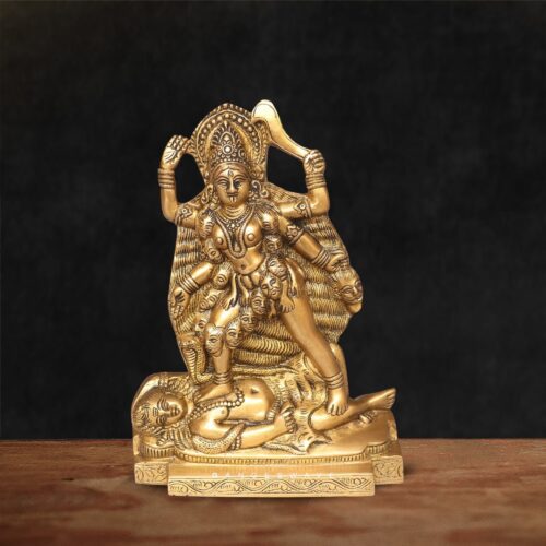 Handcrafted Brass Maa Kali Idol for Home Temple and Puja