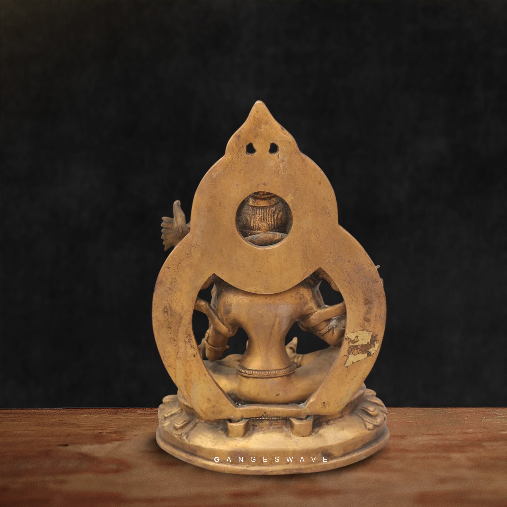 Handcrafted Brass Maa Saraswati Statue – Chola Style Divine Idol - Image 4