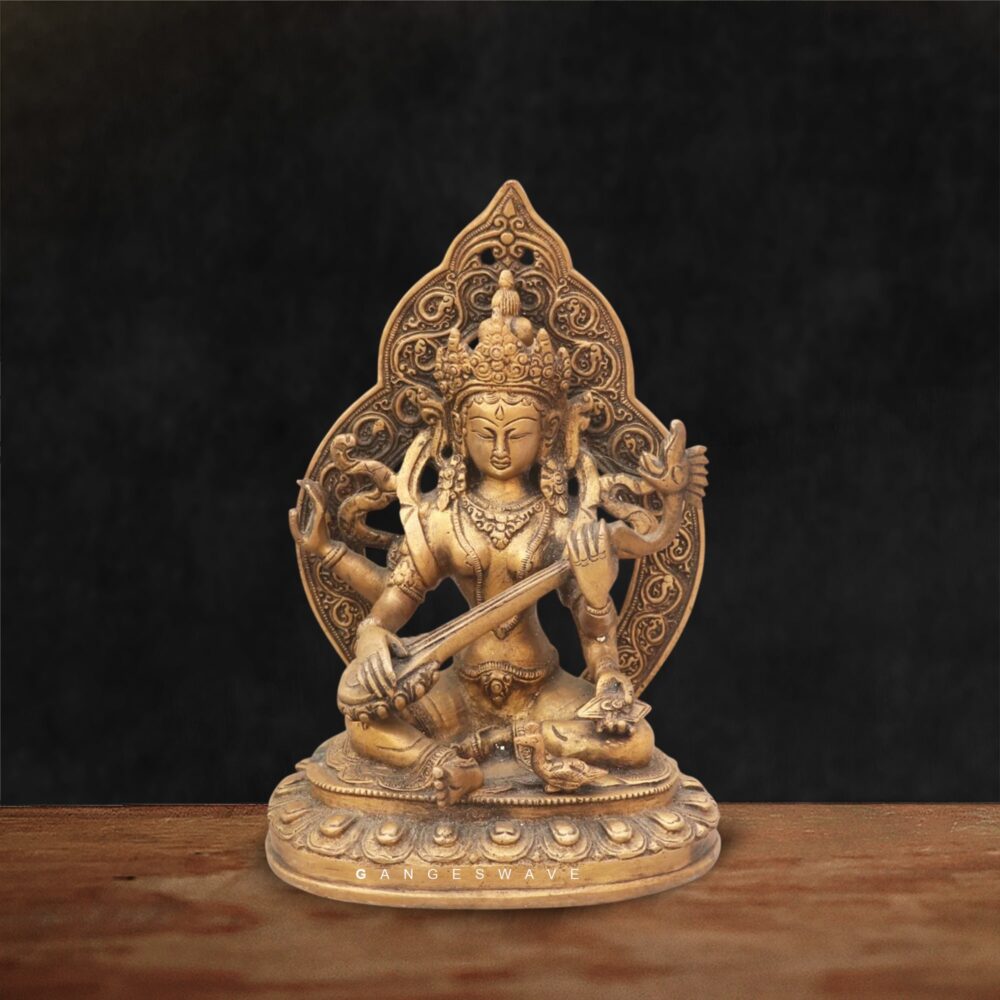 Handcrafted Brass Maa Saraswati Statue