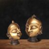 Traditional Indian brass head figurines for interior design