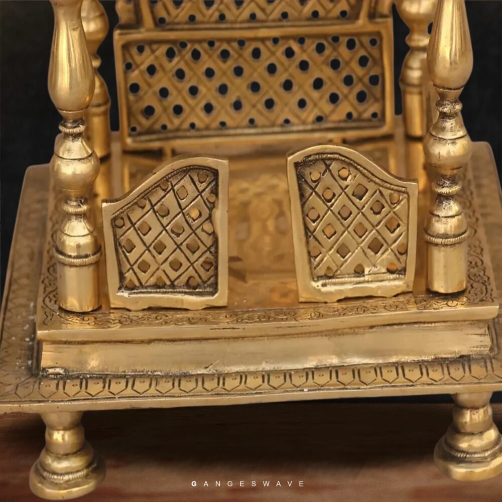 Brass mandir simhasan handcrafted pooja decor