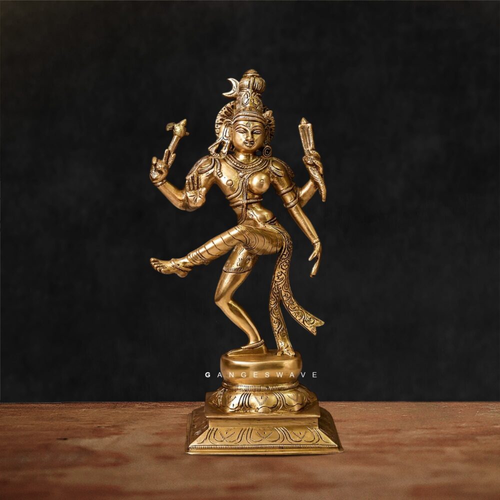 Brass Ardhanarishvara Statue - 13 inches