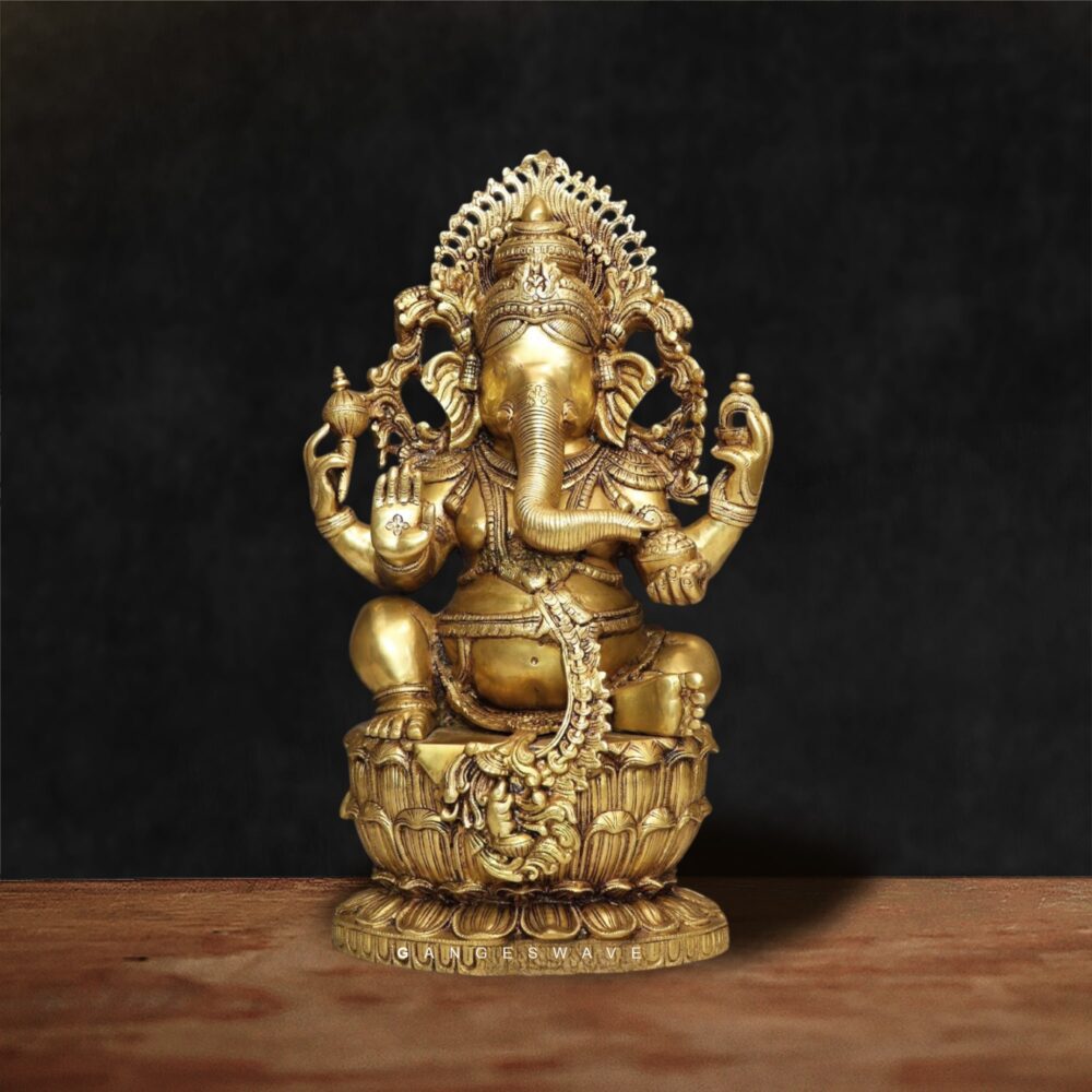 Brass Artistic Large Ganesh Statue - 24 inches