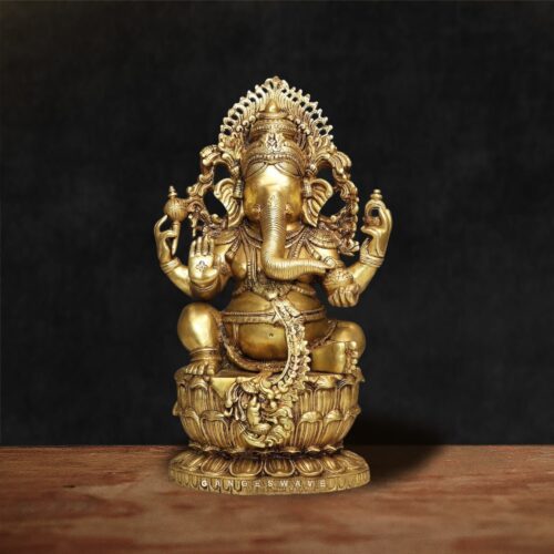 Brass Artistic Large Ganesh Statue - 24 inches