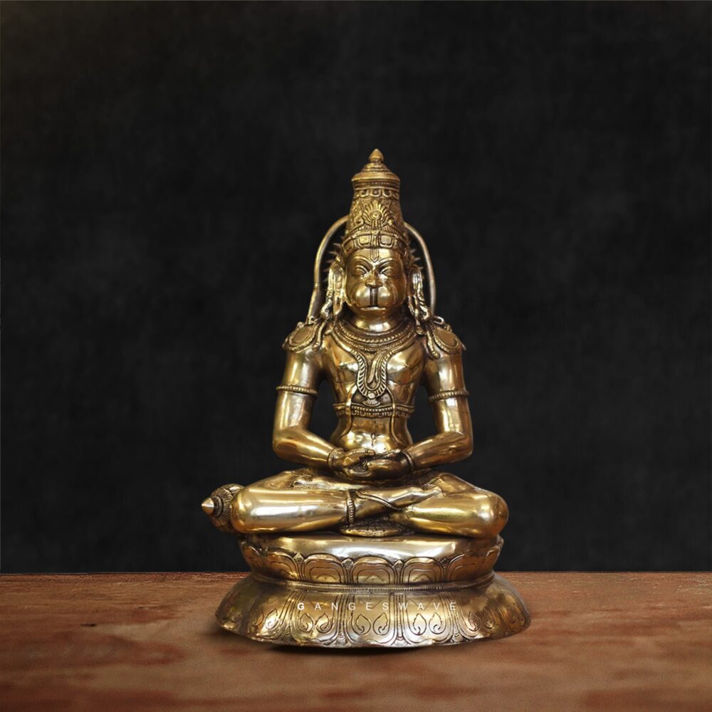 Hanumanji Brass Statue in Dhyan Mudra