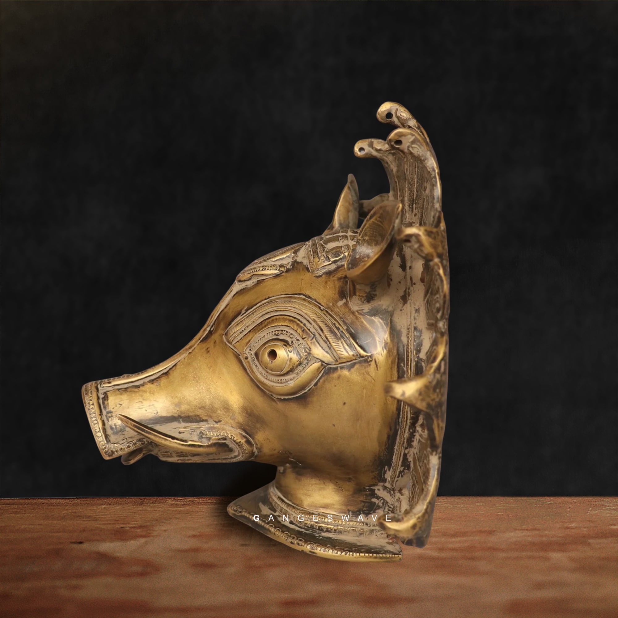 Varaha Brass Mask Wall Hanging - Image 6