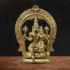 Varaha Vishnu brass murti with goddess Lakshmi seated