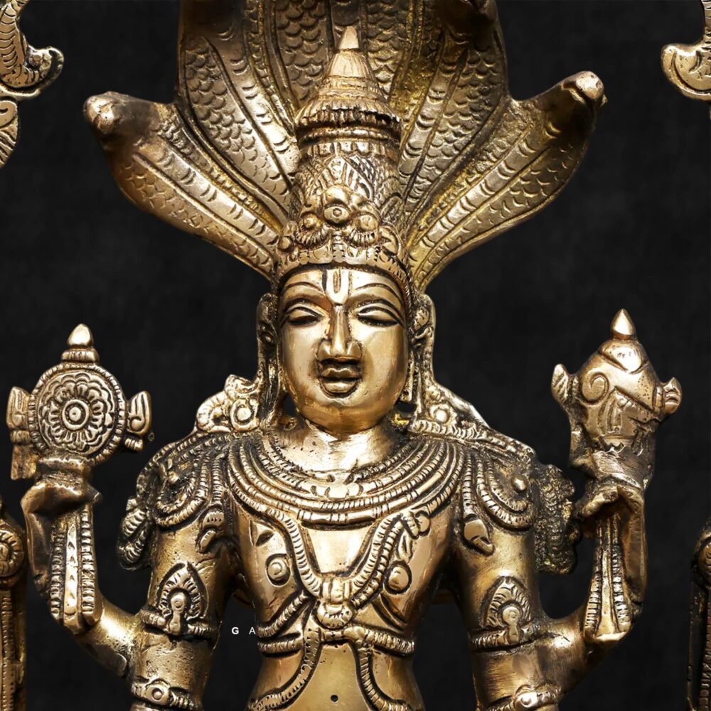 Vintage brass Vishnu murti for spiritual décor