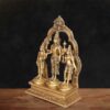 Lakshmi Narayan brass murti with ornate arch handcrafted in India