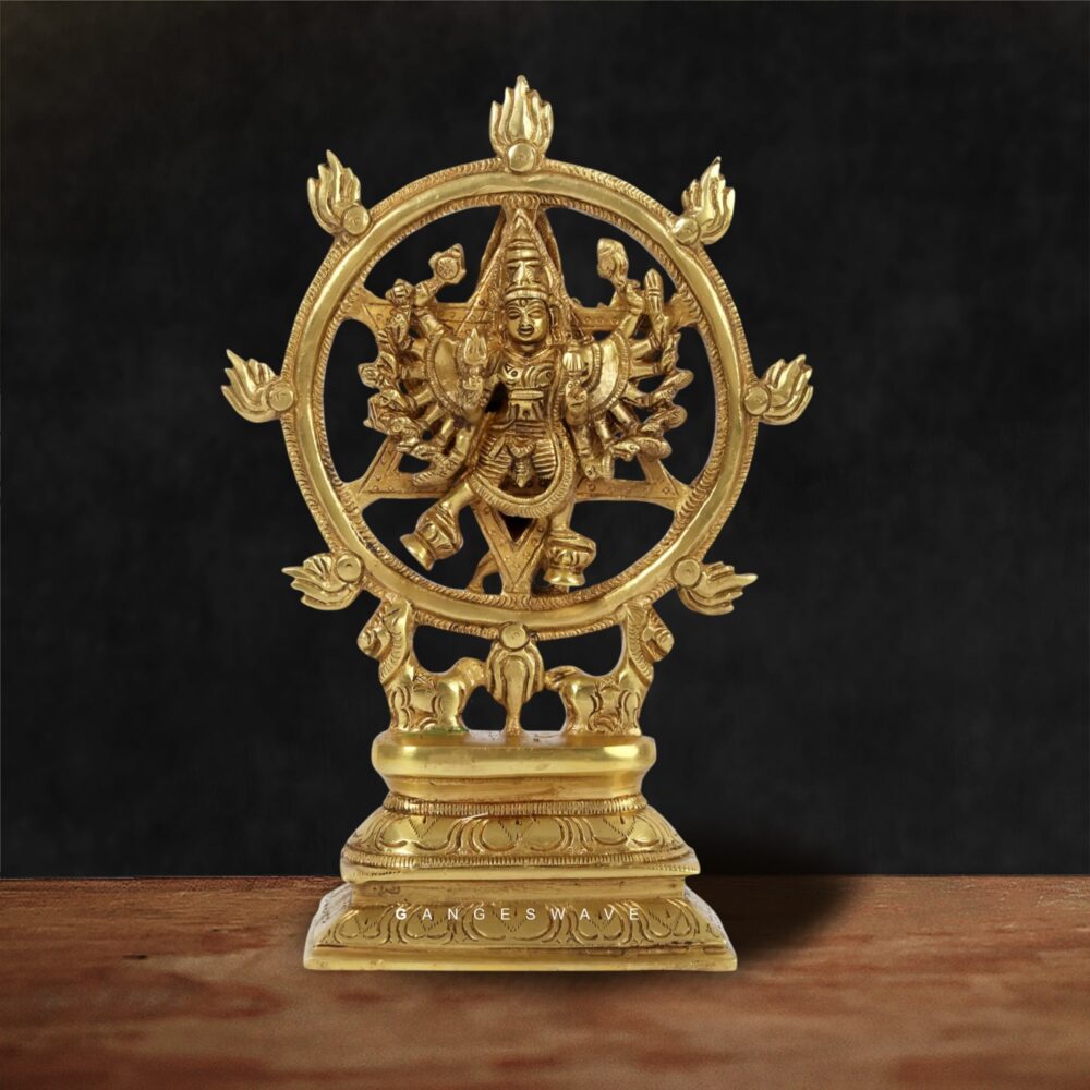Handcrafted Brass Vishnu Idol with Yantra Circle
