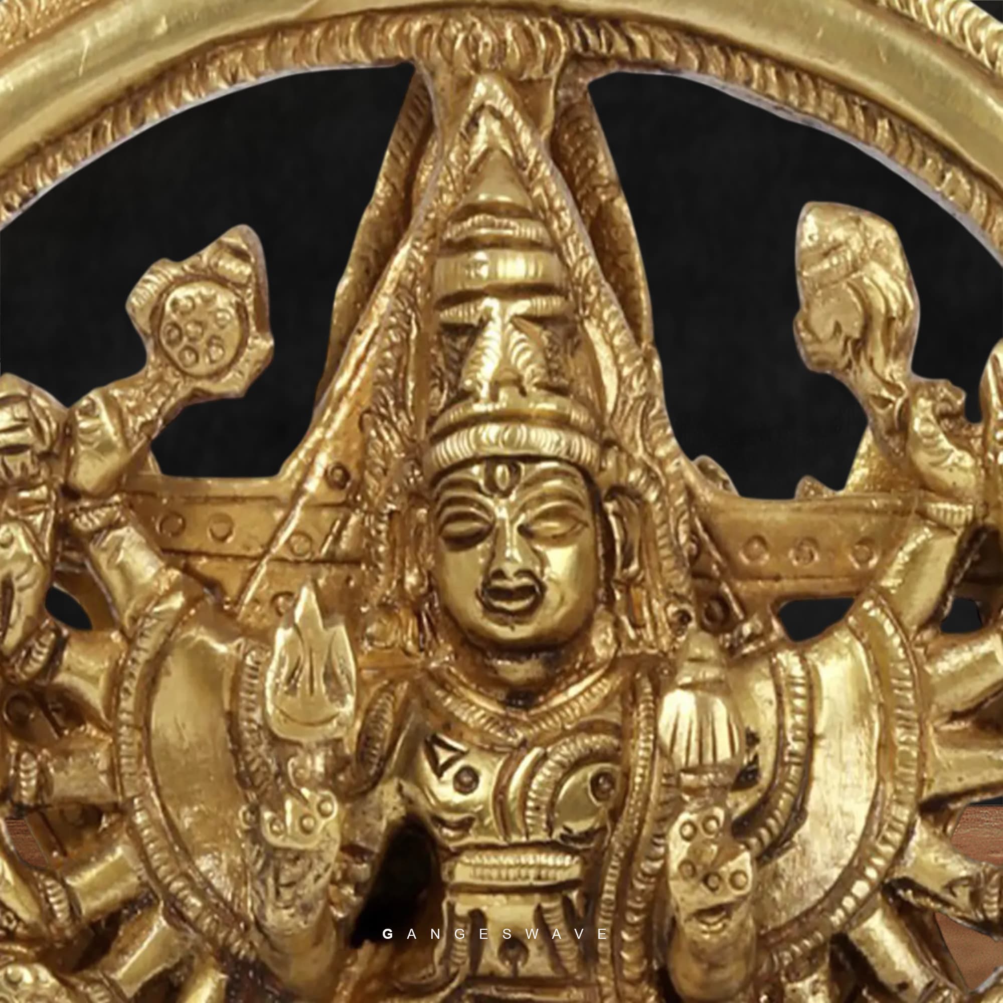 Handcrafted Brass Vishnu Idol with Yantra Circle - Image 4