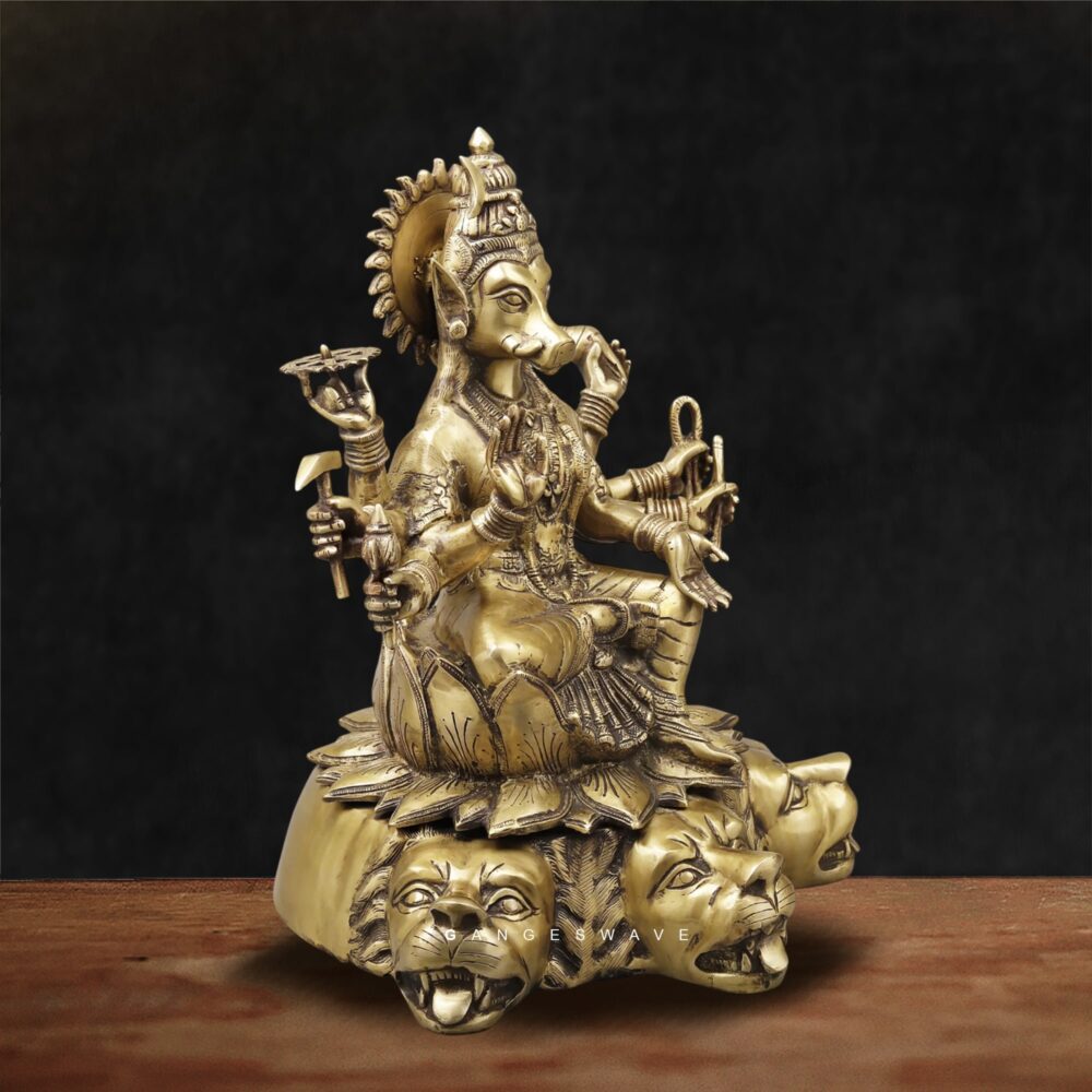 Brass Varaha Vishnu idol