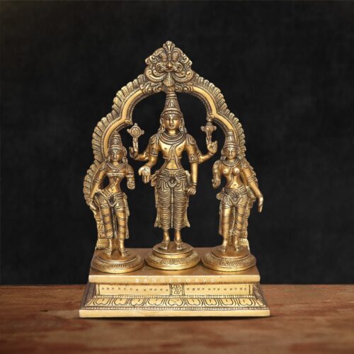 Lord Vishnu with Shridevi and Bhudevi -10 inches