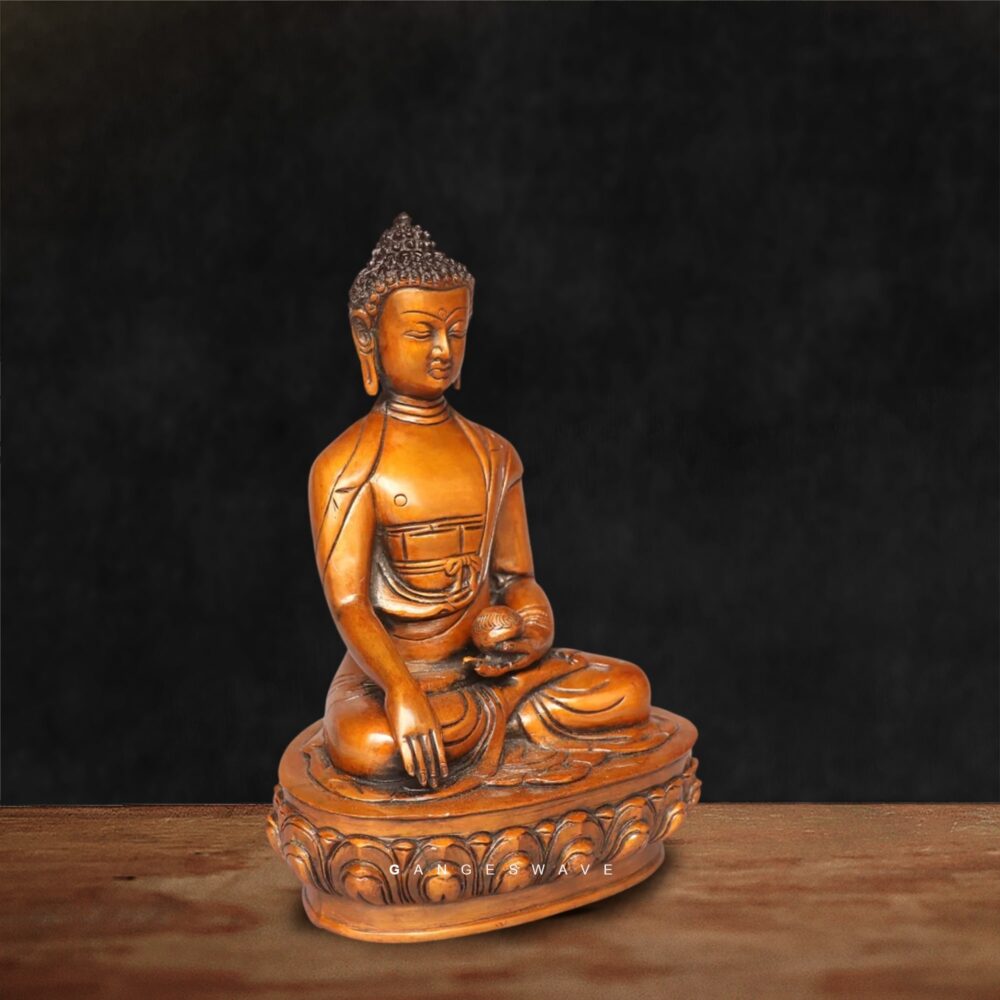 Pure Brass Buddha Figurine in Earth Touching Pose – Meditation and Vastu-friendly idol