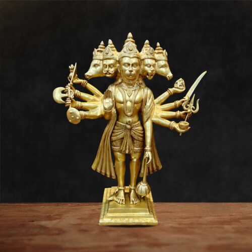 Panchmukhi Hanumanji Brass Large Murti - 35 inches