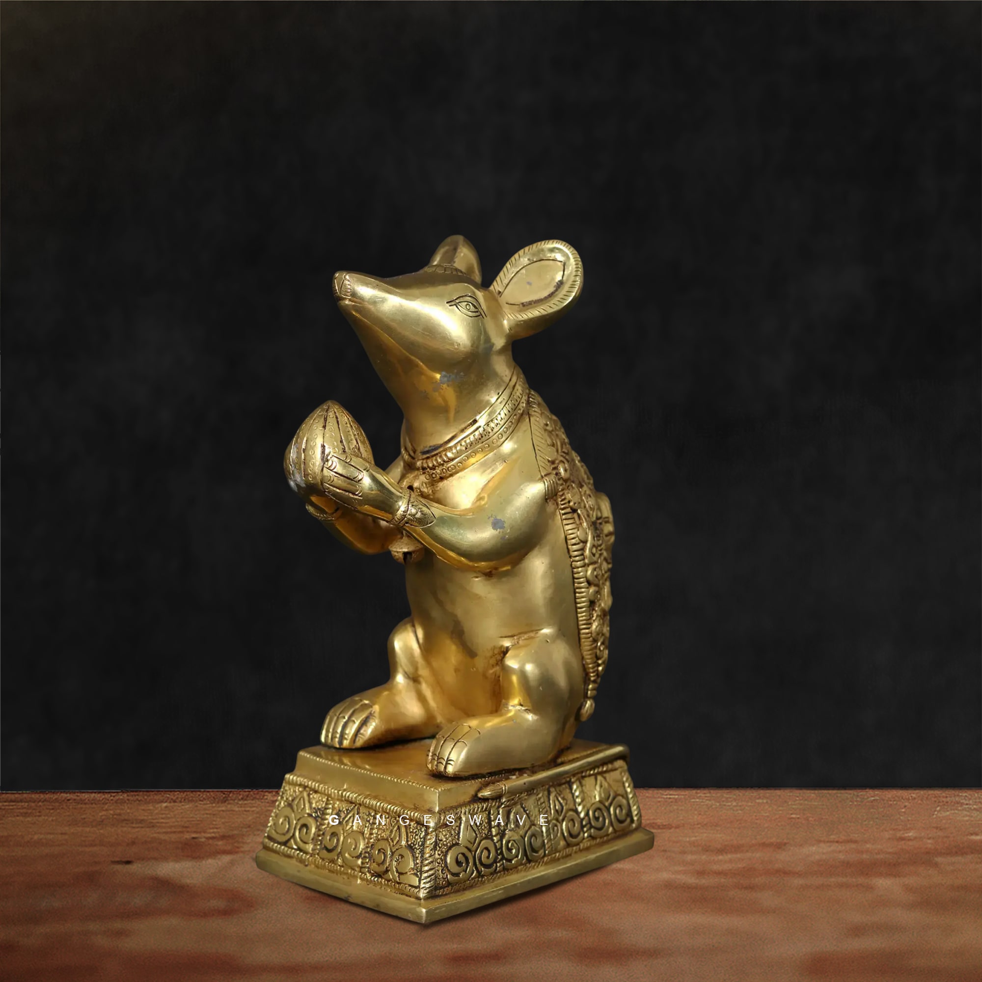 Premium Brass Mushak Murti – Lord Ganesha’s Divine Vahana | Handmade Indian Brass Mouse Idol for Pooja & Home Decor - Image 6