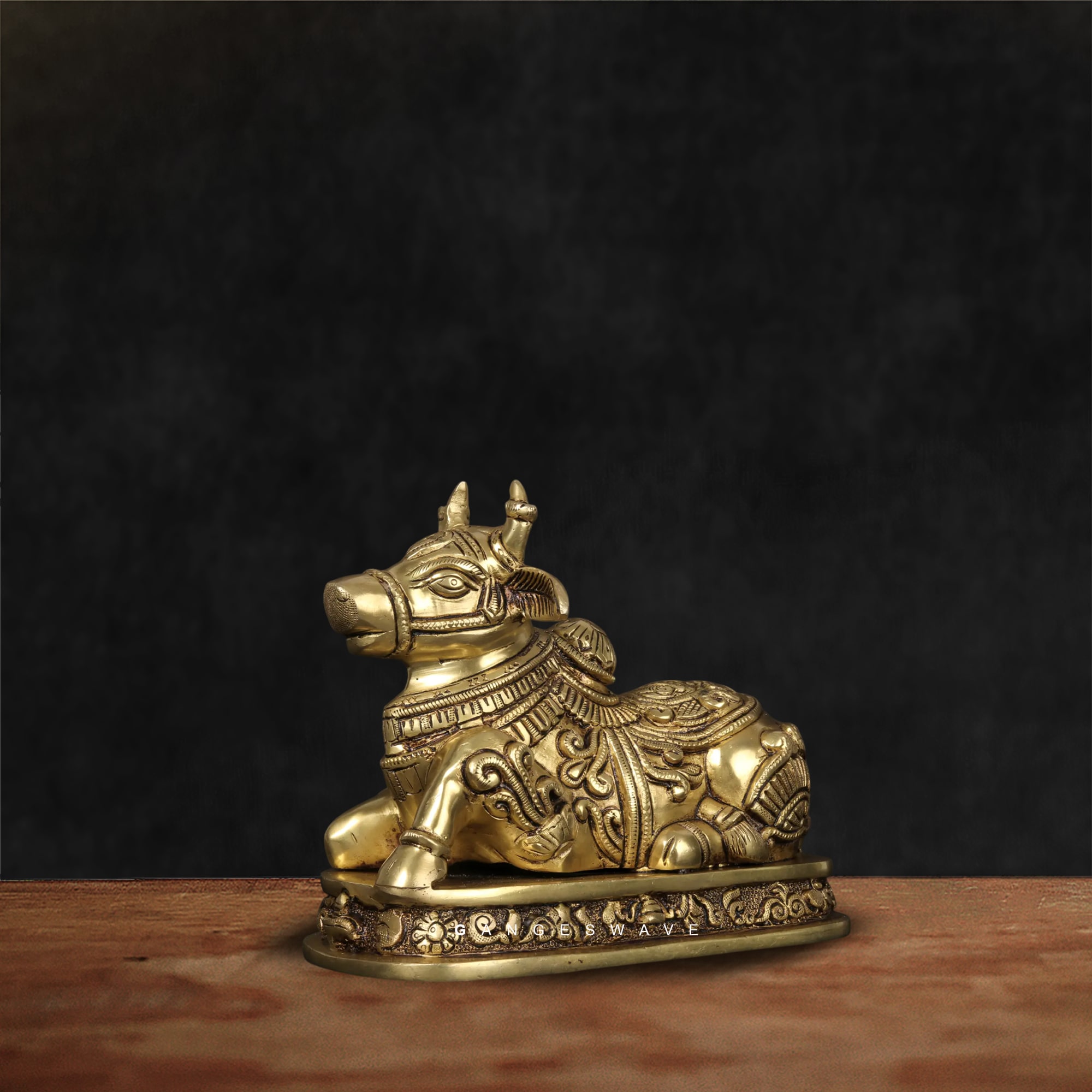 Small Nandi Brass Statue - 7 inches - Image 5