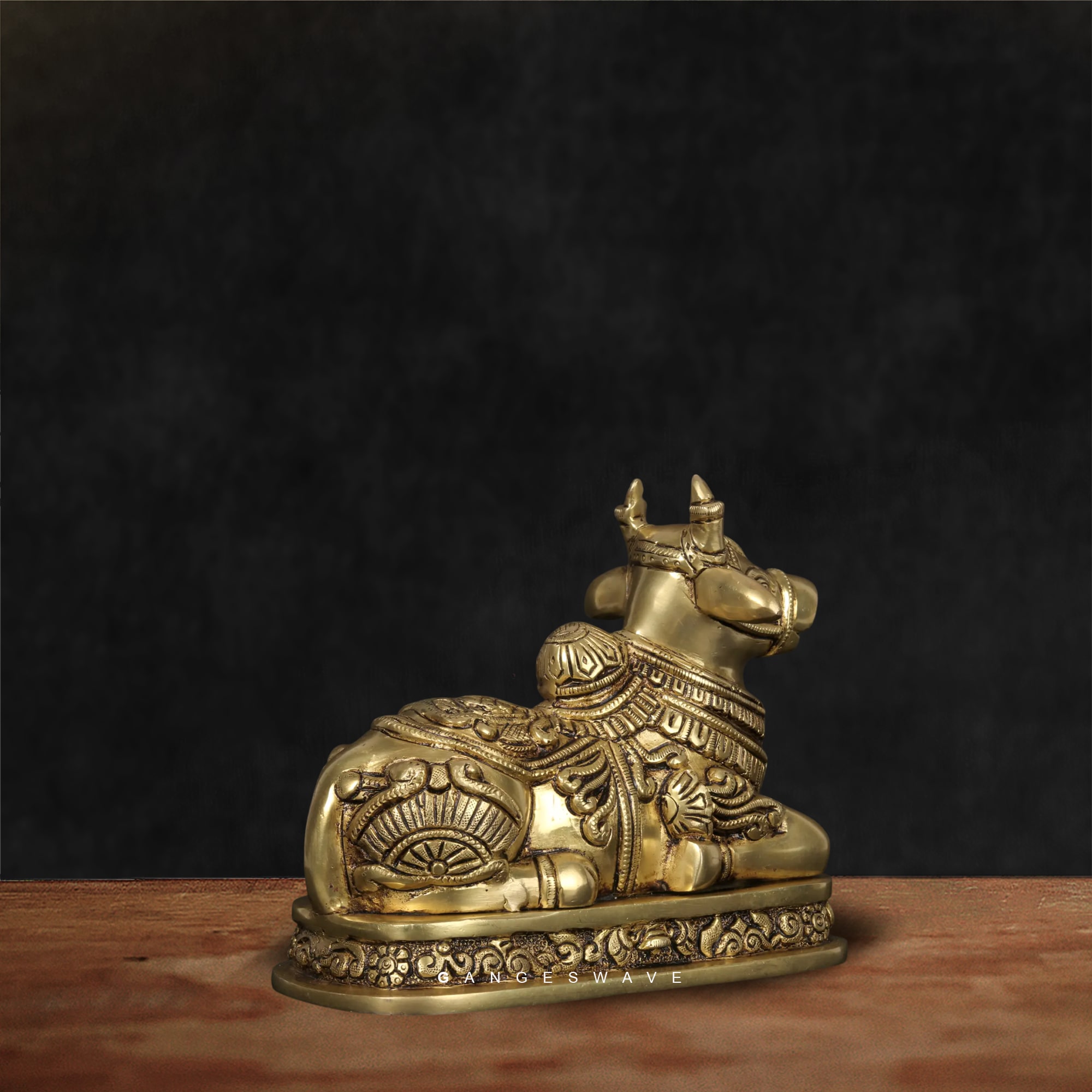 Small Nandi Brass Statue - 7 inches - Image 3
