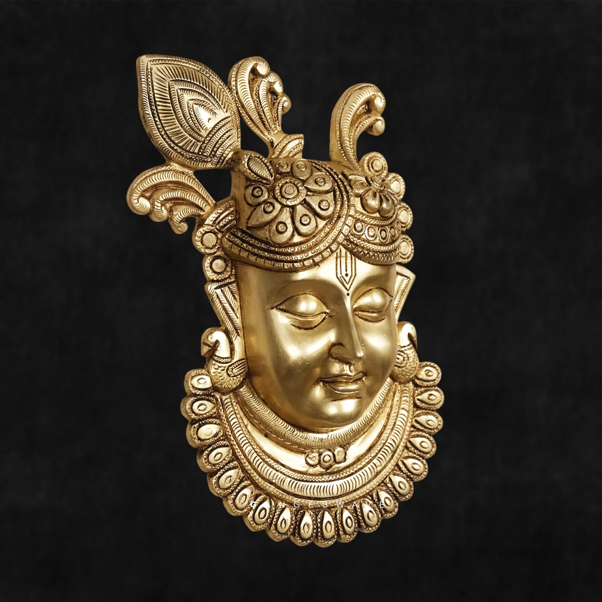Srinathji Golden Brass Wall Hanging Statue - 17.5 inches - Image 4