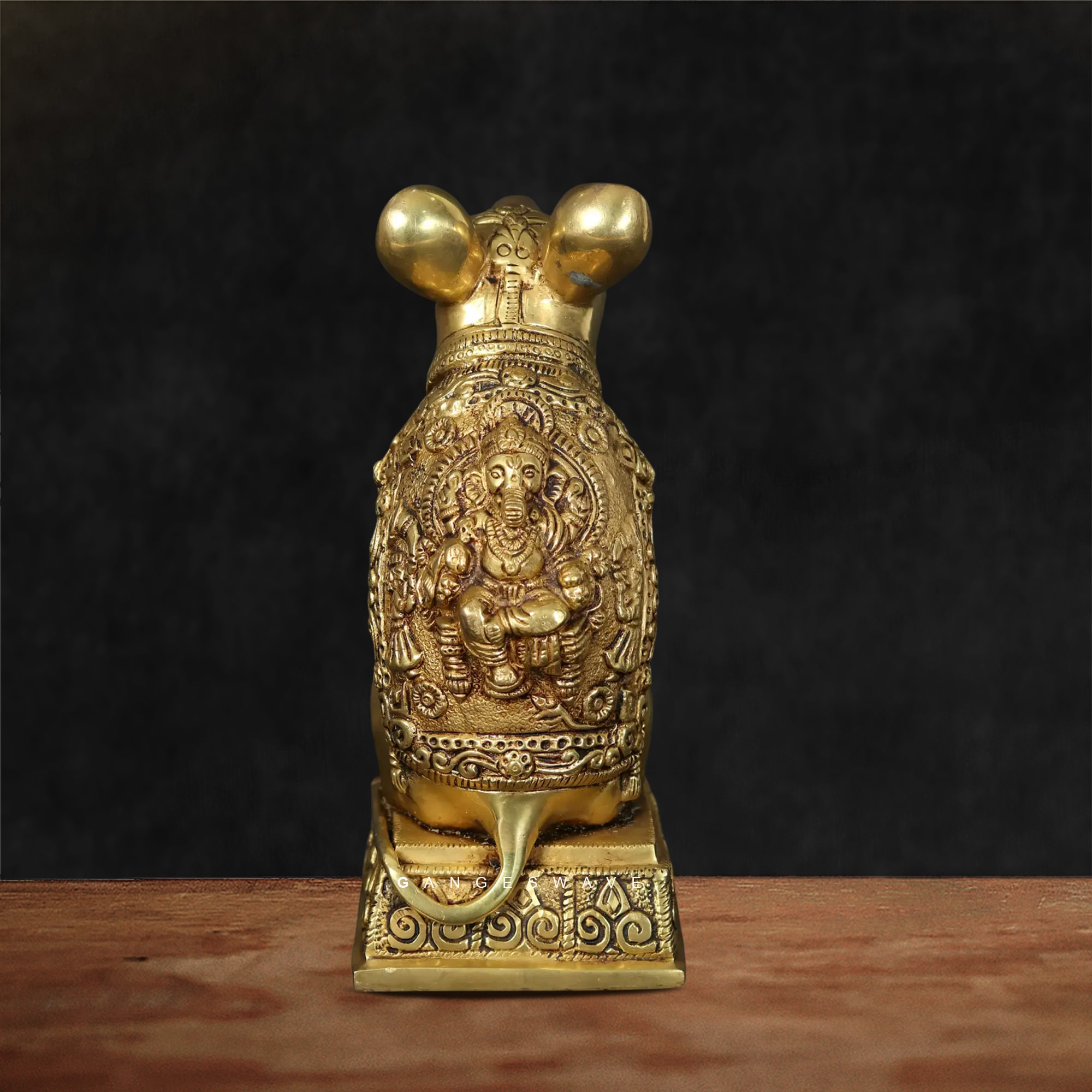 Premium Brass Mushak Murti – Lord Ganesha’s Divine Vahana | Handmade Indian Brass Mouse Idol for Pooja & Home Decor - Image 4