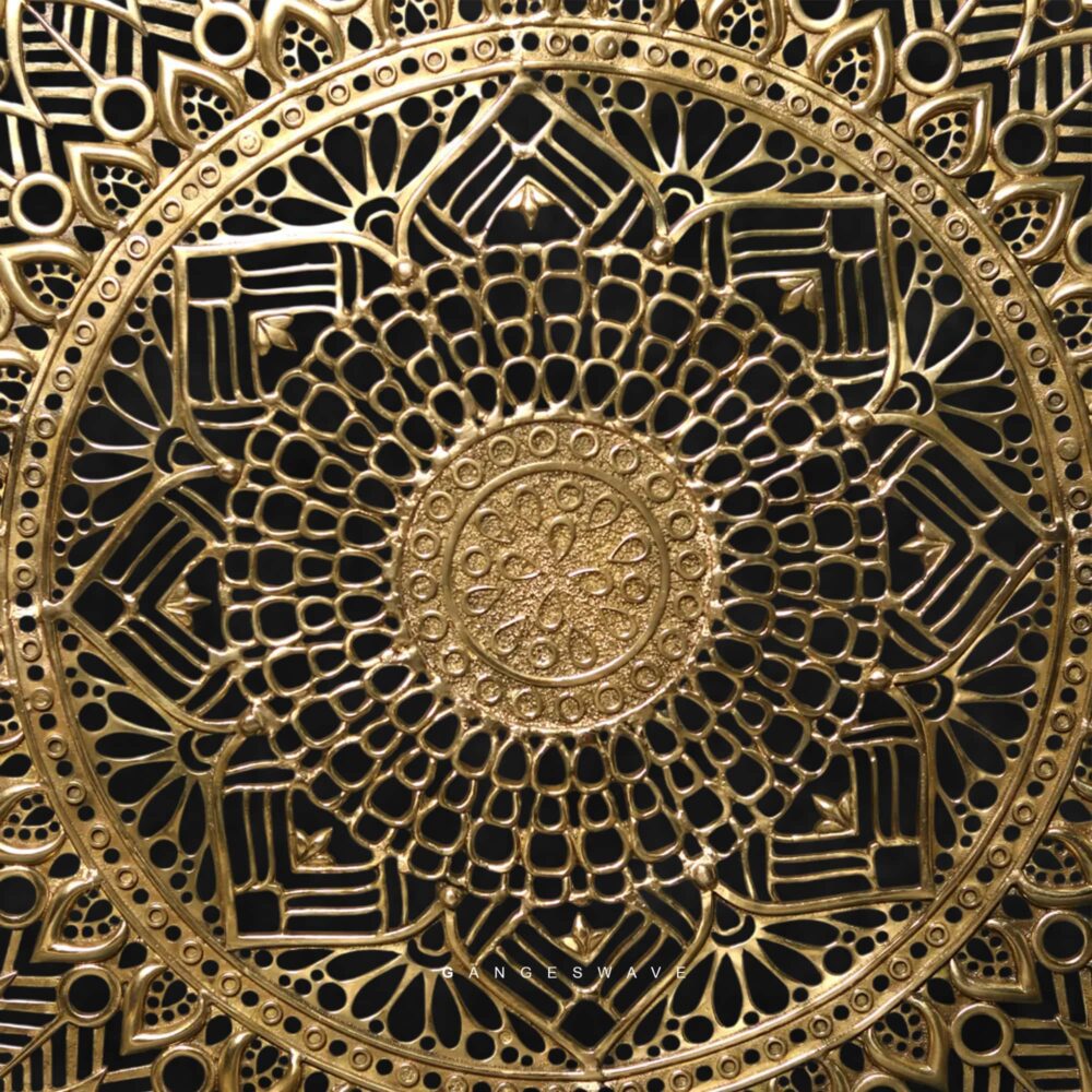 Handcrafted Brass Mandala Wall Art by Gangeswave