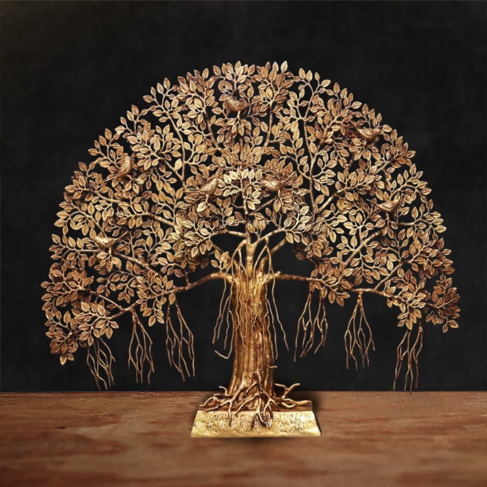 Brass Tree of Life – Kalpavriksha Vastu Decor Sculpture by Gangeswave