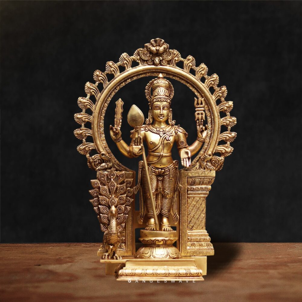 Lord Murugan Kartikey with wives idol