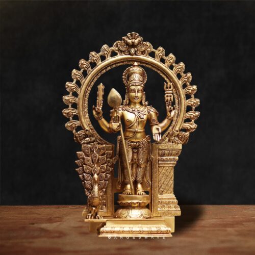 Lord Murugan with Prabhavali - 23 inches