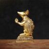 Golden Finish Brass Mouse Idol for Temple and Spiritual Decor