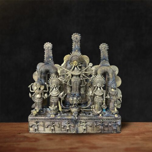 Naga Durga Family Brass Statue Bengal Dhokra Art