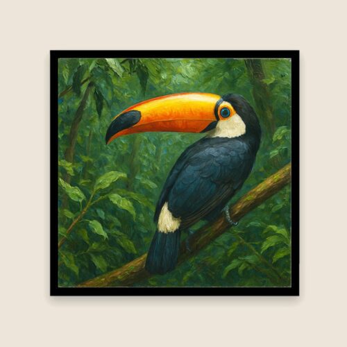 Vibrant Toucan in Rainforest