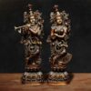 Radha Krishna Brass Chola Sculpted Statue - 36 inches