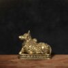 Handcrafted Small Nandi Brass Statue – Sacred Brass Bull Idol for Home Temple and Decor