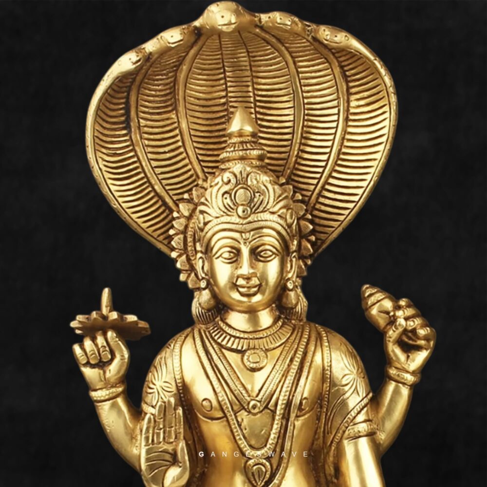Gangeswave Handcrafted Brass Lakshmi Vishnu Statues