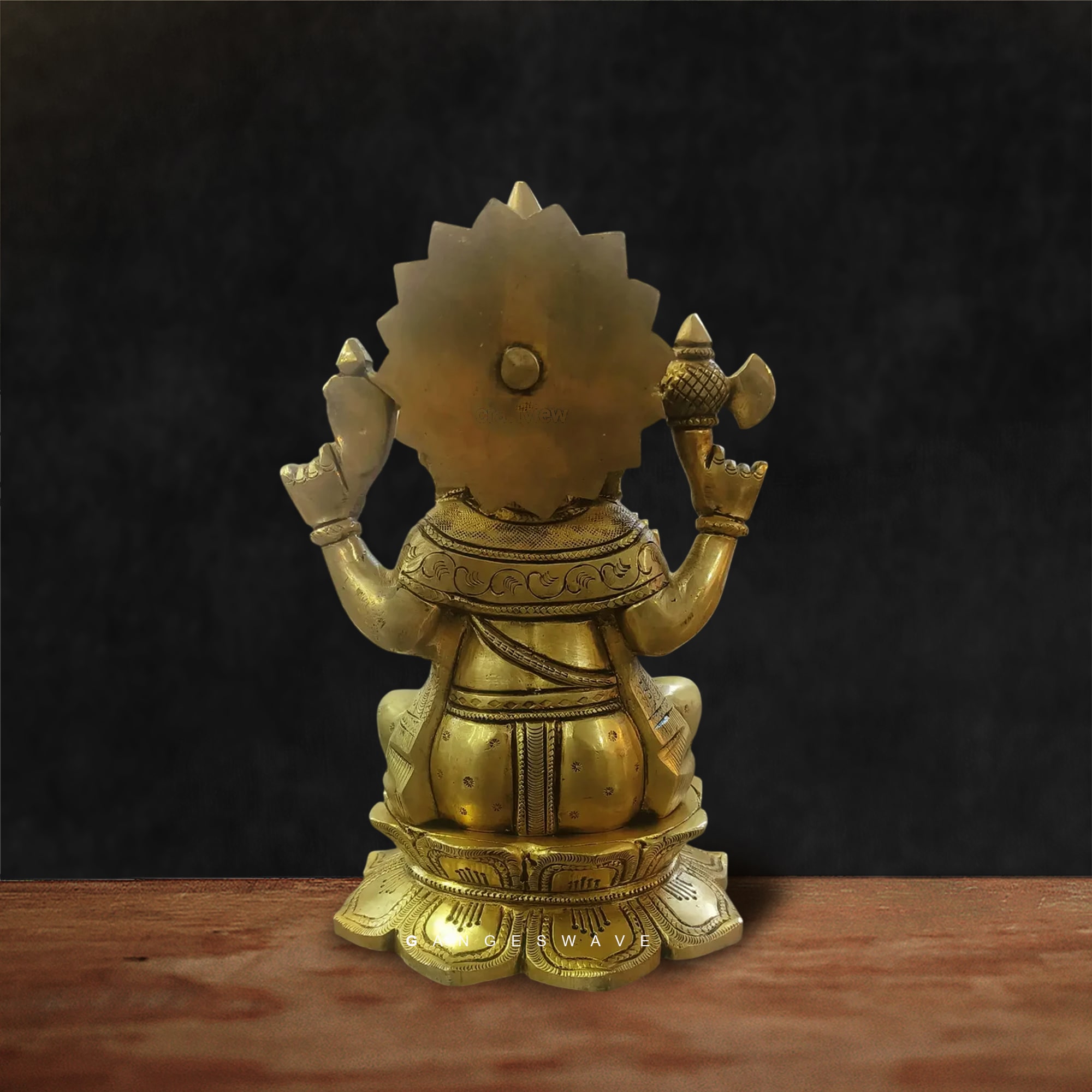 9 inch Brass Ganesh Idol - Image 3