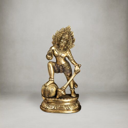 Brass Hanuman Statue in Abhaya Mudra - 6 inches